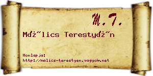 Málics Terestyén névjegykártya